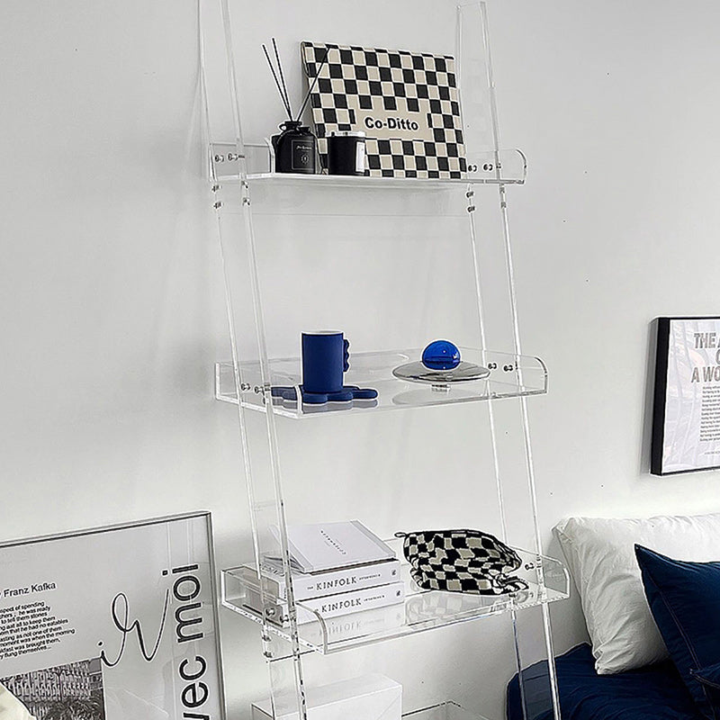 Modern Minimalist Acrylic Storage Display Magazine Rack 4-Tier Storage Shelves For Living Room