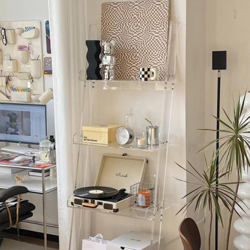 Modern Minimalist Acrylic Storage Display Magazine Rack 4-Tier Storage Shelves For Living Room