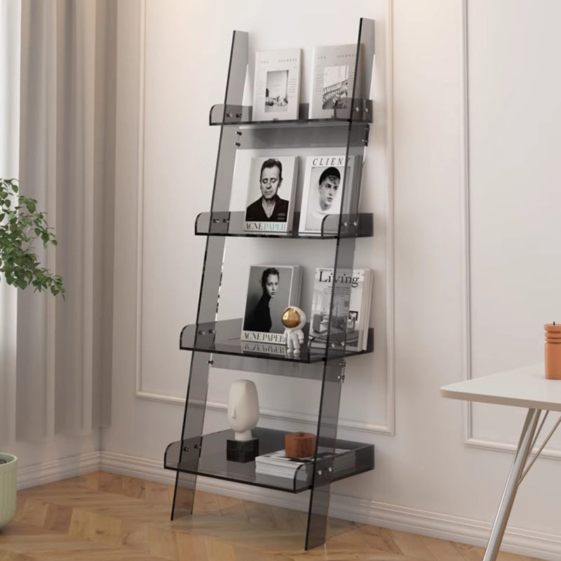 Modern Minimalist Acrylic Storage Display Magazine Rack 4-Tier Storage Shelves For Living Room