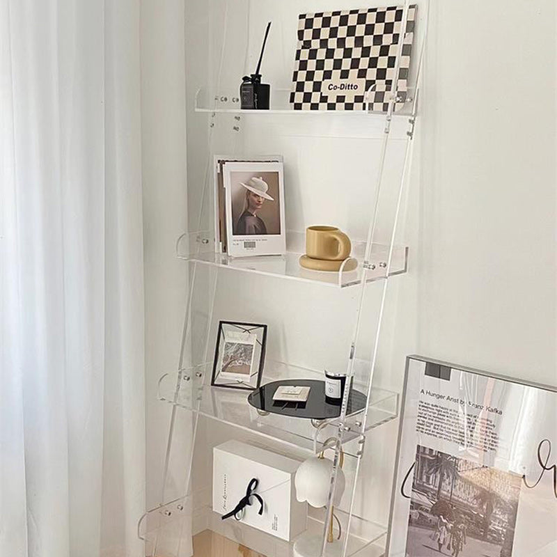 Modern Minimalist Acrylic Storage Display Magazine Rack 4-Tier Storage Shelves For Living Room