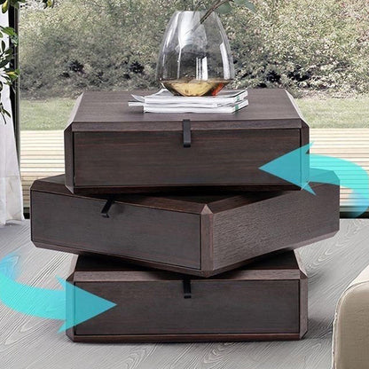 Traditional Vintage HDF Cube Rotating 3-Tier Storage Drawers For Bedroom