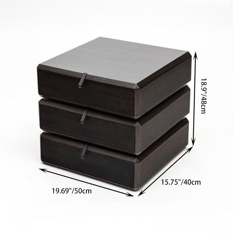Traditional Vintage HDF Cube Rotating 3-Tier Storage Drawers For Bedroom