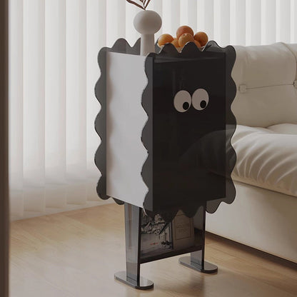 Contemporary Creative Cookie Robot Acrylic Side Table 2-Tier Storage Cabinets For Living Room