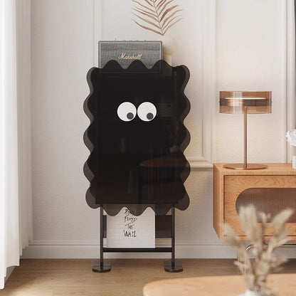 Contemporary Creative Cookie Robot Acrylic Side Table 2-Tier Storage Cabinets For Living Room