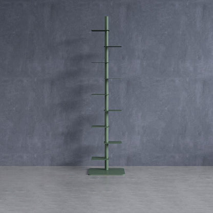 Modern Mid-Century Carbon Steel Invisible Spiral Bookshelf 9-Tier Display Rack Corner Storage Rack For Home Office