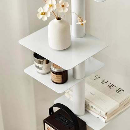 Modern Mid-Century Carbon Steel Invisible Spiral Bookshelf 9-Tier Display Rack Corner Storage Rack For Home Office