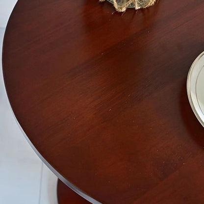Traditional Vintage Solid Wood Geometric Round Top Side Table For Living Room