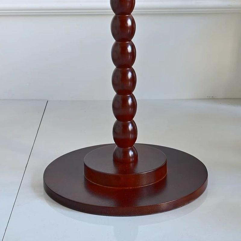 Traditional Vintage Solid Wood Geometric Round Top Side Table For Living Room