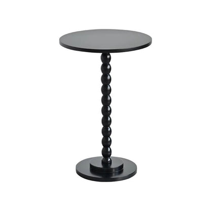 Traditional Vintage Solid Wood Geometric Round Top Side Table For Living Room