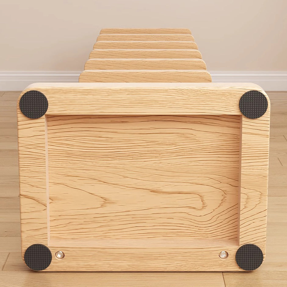 Traditional Japanese Rubber Wood Corner Bookshelves 5/9-Tier Standing Shelves For Study