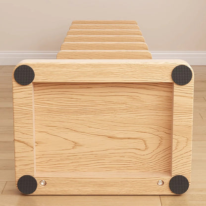 Traditional Japanese Rubber Wood Corner Bookshelves 5/9-Tier Standing Shelves For Study