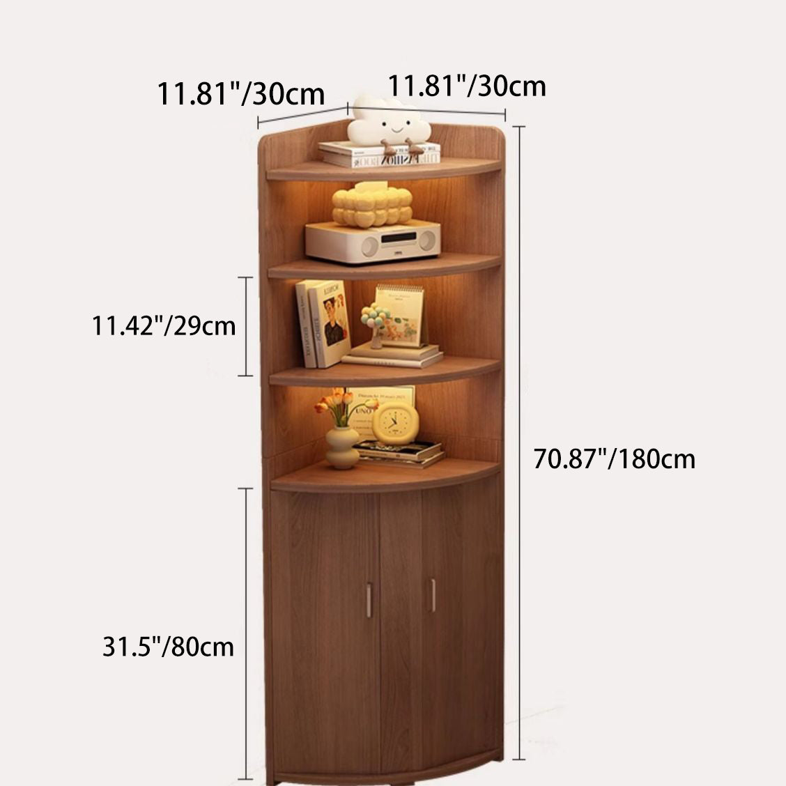 Contemporary Creative Triangle Eco-Friendly Engineered Wood Bookshelves 4-Shelf For Bedroom
