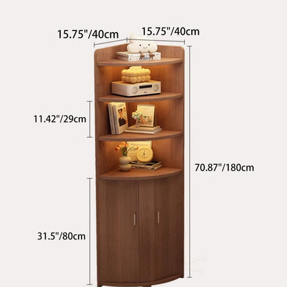 Contemporary Creative Triangle Eco-Friendly Engineered Wood Bookshelves 4-Shelf For Bedroom