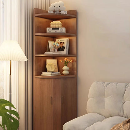 Contemporary Creative Triangle Eco-Friendly Engineered Wood Bookshelves 4-Shelf For Bedroom