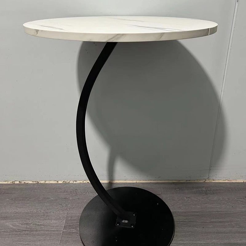 Modern Minimalist Round MDF & Iron End Table 1-Tier For Living Room