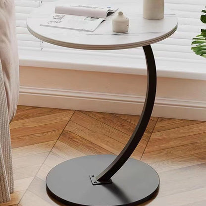 Modern Minimalist Round MDF & Iron End Table 1-Tier For Living Room