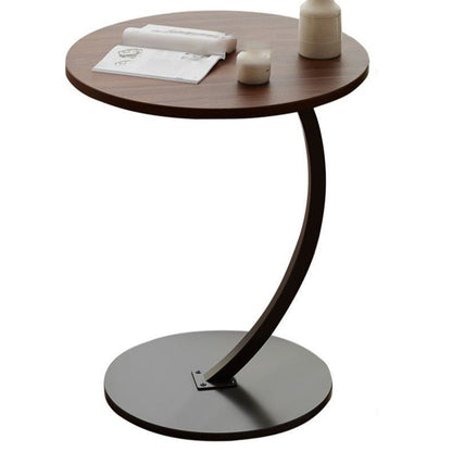 Modern Minimalist Round MDF & Iron End Table 1-Tier For Living Room