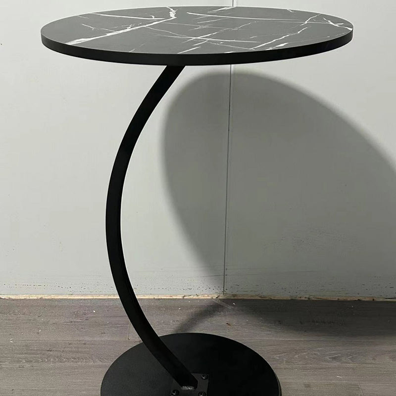 Modern Minimalist Round MDF & Iron End Table 1-Tier For Living Room