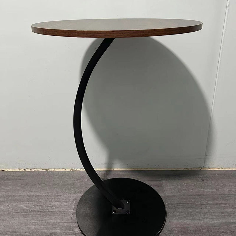 Modern Minimalist Round MDF & Iron End Table 1-Tier For Living Room
