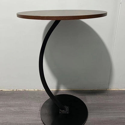 Modern Minimalist Round MDF & Iron End Table 1-Tier For Living Room