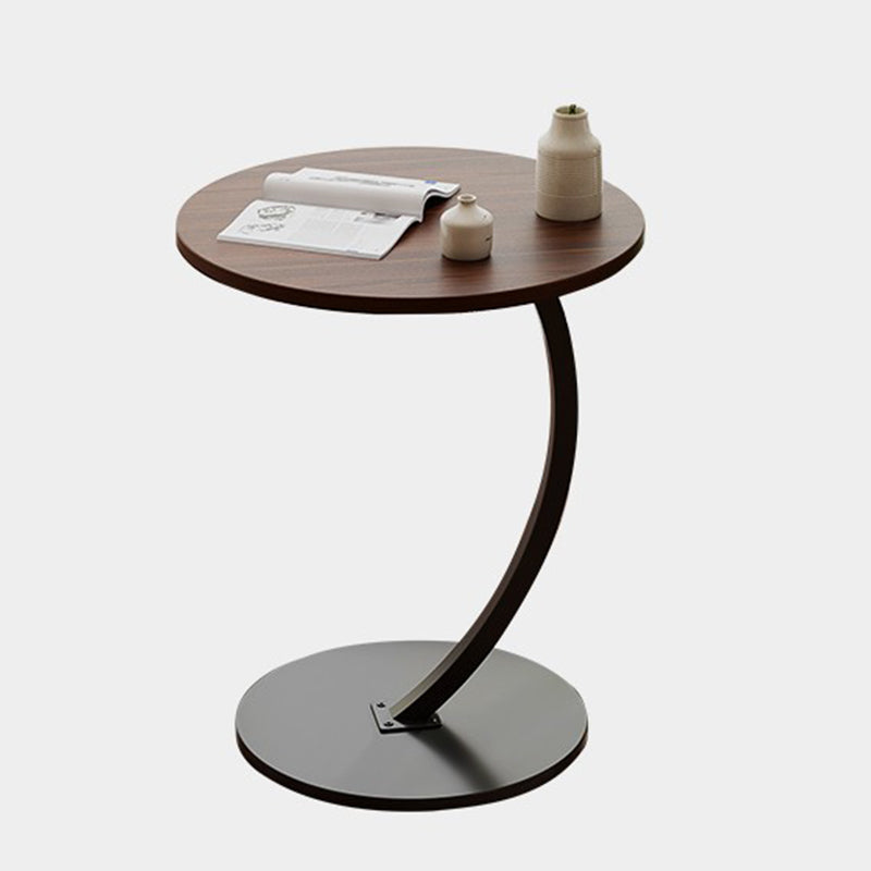Modern Minimalist Round MDF & Iron End Table 1-Tier For Living Room