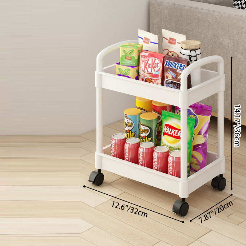 Modern Minimalist Rectangular Plastic Carbon Steel Side Table 2/3/4/5-Tier For Living Room