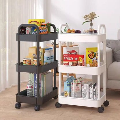 Modern Minimalist Rectangular Plastic Carbon Steel Side Table 2/3/4/5-Tier For Living Room