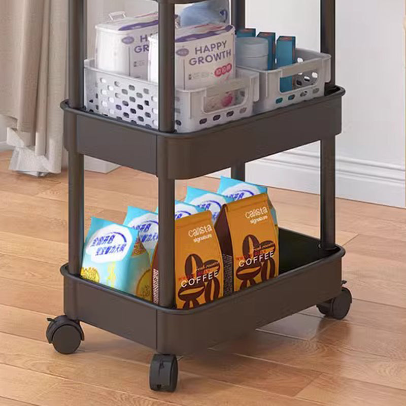 Modern Minimalist Rectangular Plastic Carbon Steel Side Table 2/3/4/5-Tier For Living Room