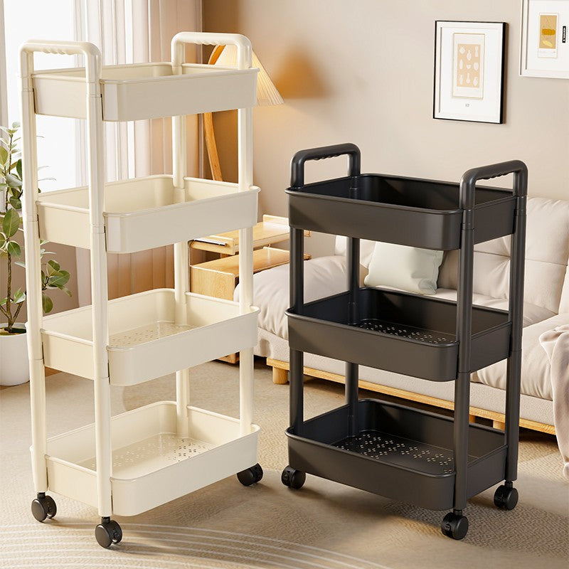 Modern Minimalist Rectangular Plastic Carbon Steel Side Table 2/3/4/5-Tier For Living Room
