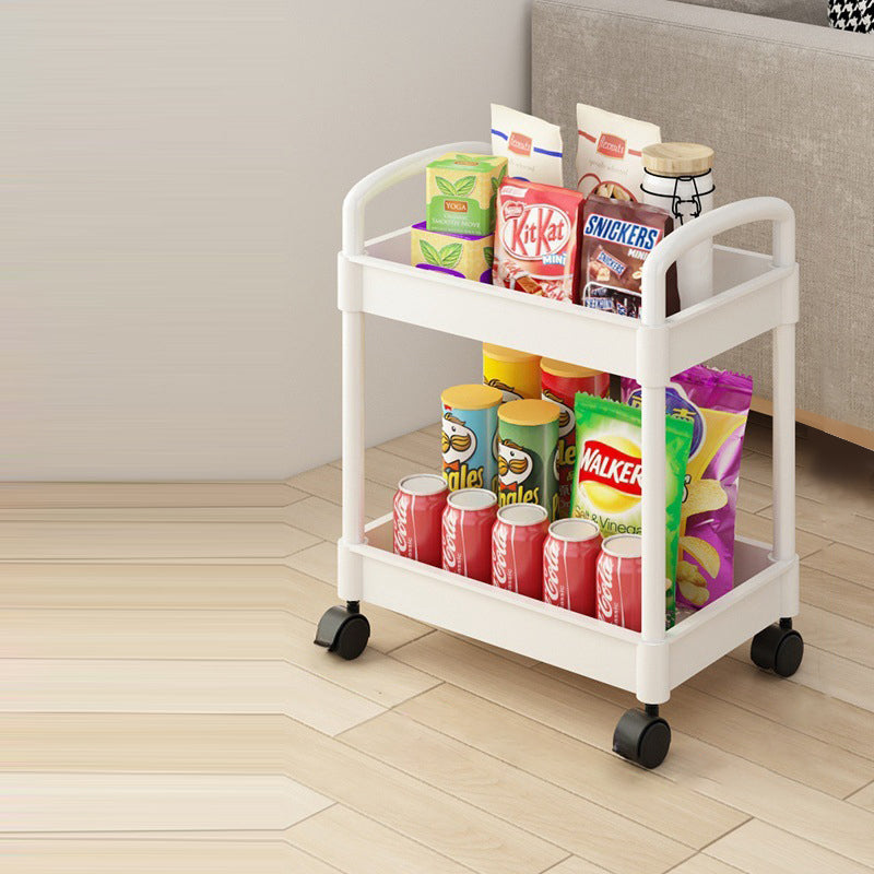 Modern Minimalist Rectangular Plastic Carbon Steel Side Table 2/3/4/5-Tier For Living Room