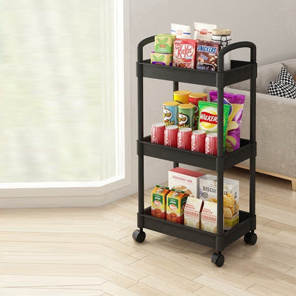 Modern Minimalist Rectangular Plastic Carbon Steel Side Table 2/3/4/5-Tier For Living Room