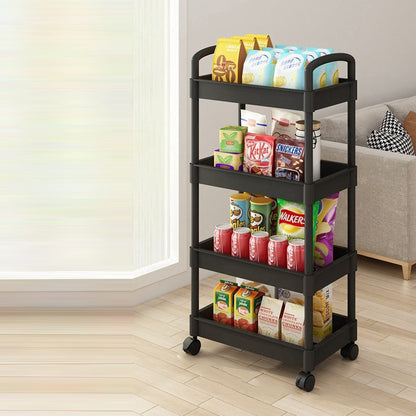 Modern Minimalist Rectangular Plastic Carbon Steel Side Table 2/3/4/5-Tier For Living Room