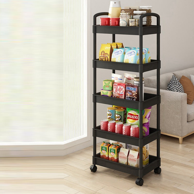 Modern Minimalist Rectangular Plastic Carbon Steel Side Table 2/3/4/5-Tier For Living Room