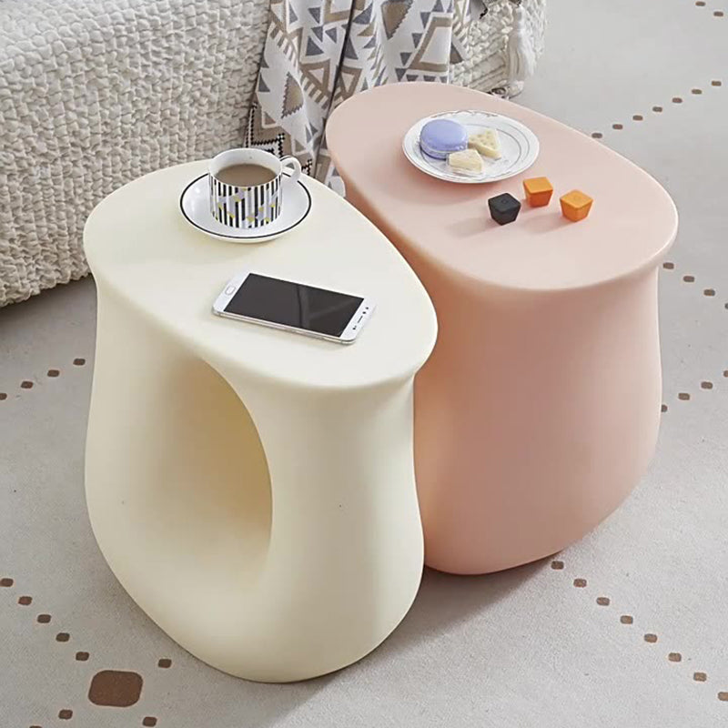 Modern Minimalist Oval Skeleton Plastic Coffee Table 1-Tier For Living Room