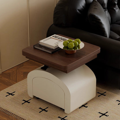 Modern Minimalist Rectangular Solid Wood Plywood Veneer Pine Wood Veneer Liftable Coffee Table 1-Tier For Living Room