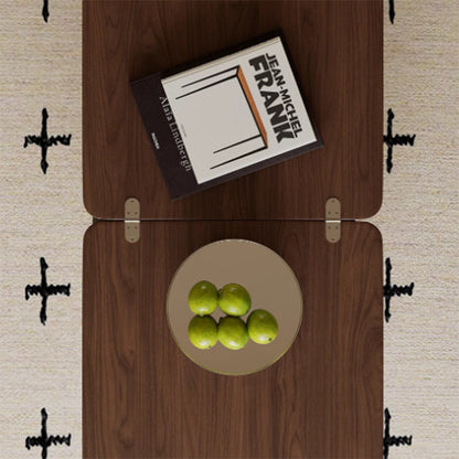 Modern Minimalist Rectangular Solid Wood Plywood Veneer Pine Wood Veneer Liftable Coffee Table 1-Tier For Living Room