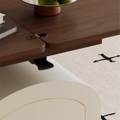 Modern Minimalist Rectangular Solid Wood Plywood Veneer Pine Wood Veneer Liftable Coffee Table 1-Tier For Living Room