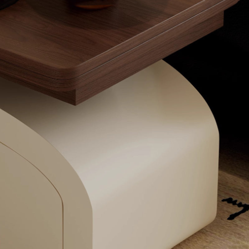 Modern Minimalist Rectangular Solid Wood Plywood Veneer Pine Wood Veneer Liftable Coffee Table 1-Tier For Living Room