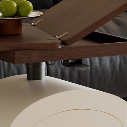 Modern Minimalist Rectangular Solid Wood Plywood Veneer Pine Wood Veneer Liftable Coffee Table 1-Tier For Living Room