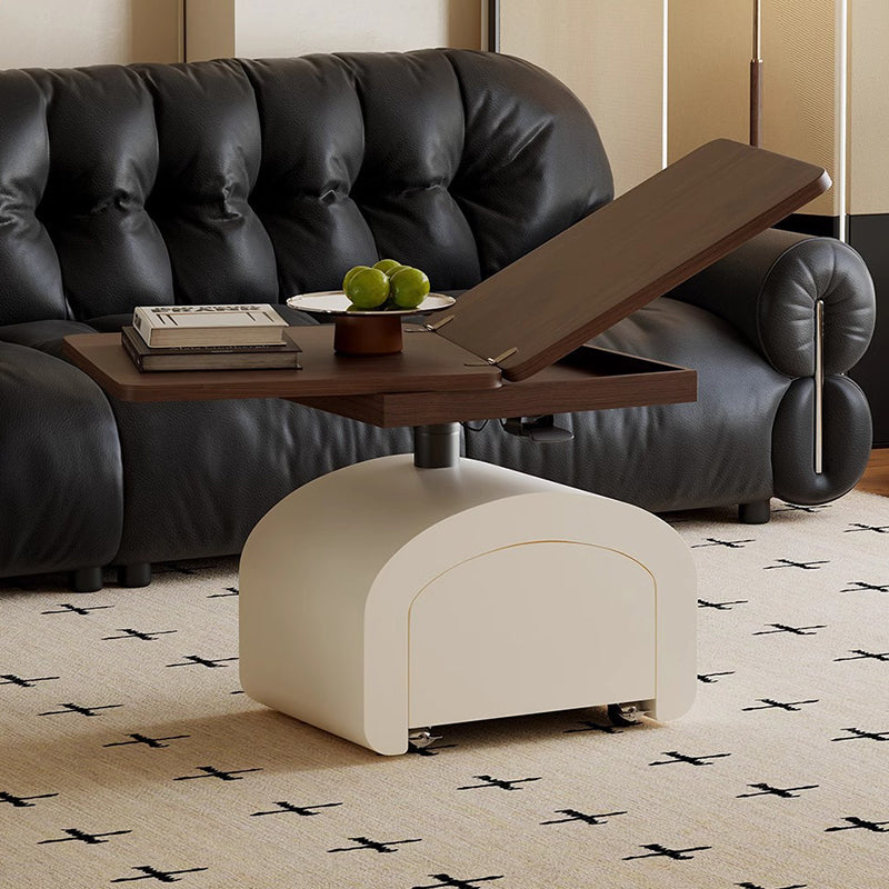 Modern Minimalist Rectangular Solid Wood Plywood Veneer Pine Wood Veneer Liftable Coffee Table 1-Tier For Living Room