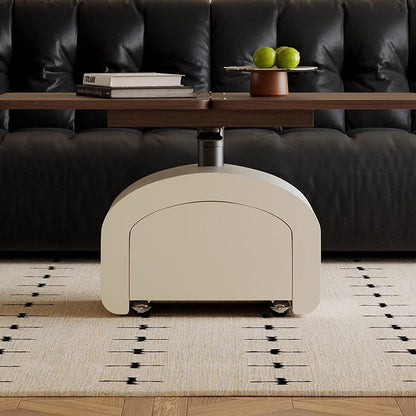 Modern Minimalist Rectangular Solid Wood Plywood Veneer Pine Wood Veneer Liftable Coffee Table 1-Tier For Living Room