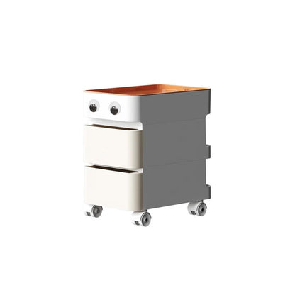 Modern Minimalist Rectangular ABS Movable Universal Wheel Side Table 1/2/3/4-Drawer For Living Room
