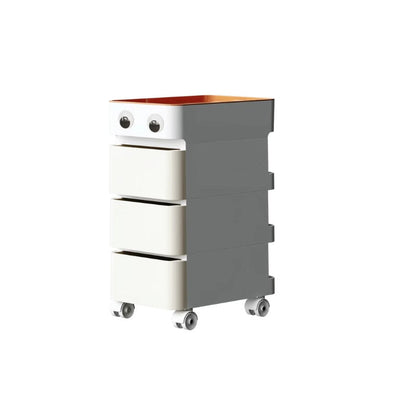 Modern Minimalist Rectangular ABS Movable Universal Wheel Side Table 1/2/3/4-Drawer For Living Room