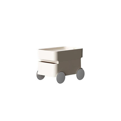 Modern Minimalist Rectangular ABS Movable Moon Wheel Side Table 1/2/3/4-Drawer For Living Room