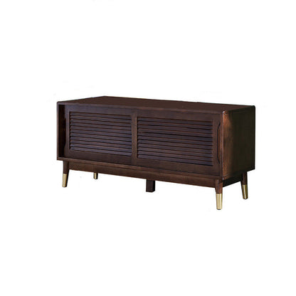 Traditional Vintage Rectangle Rubberwood Shoe Storage 2-Tier For Entryways