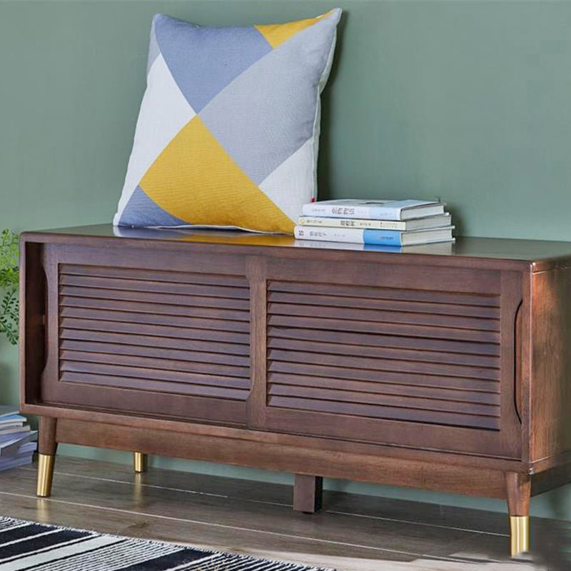 Traditional Vintage Rectangle Rubberwood Shoe Storage 2-Tier For Entryways