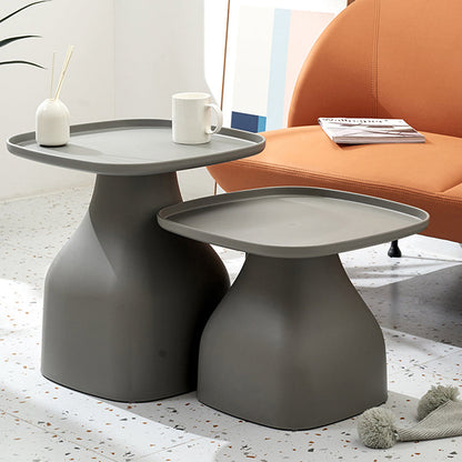Modern Minimalist Square PP Coffee Table 1-Tier For Living Room