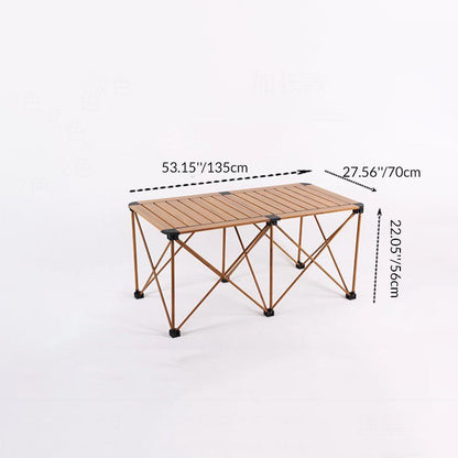 Modern Simplicity Square Rectangle Aluminum Iron Outdoor Foldable Camping Coffee Table 1-Tier For Garden