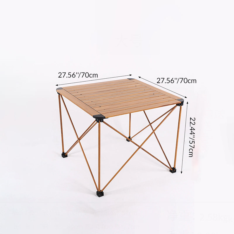 Modern Simplicity Square Rectangle Aluminum Iron Outdoor Foldable Camping Coffee Table 1-Tier For Garden