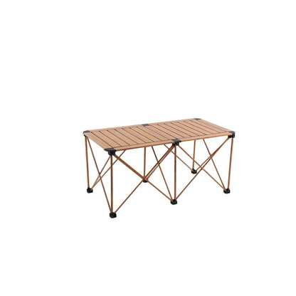 Modern Simplicity Square Rectangle Aluminum Iron Outdoor Foldable Camping Coffee Table 1-Tier For Garden